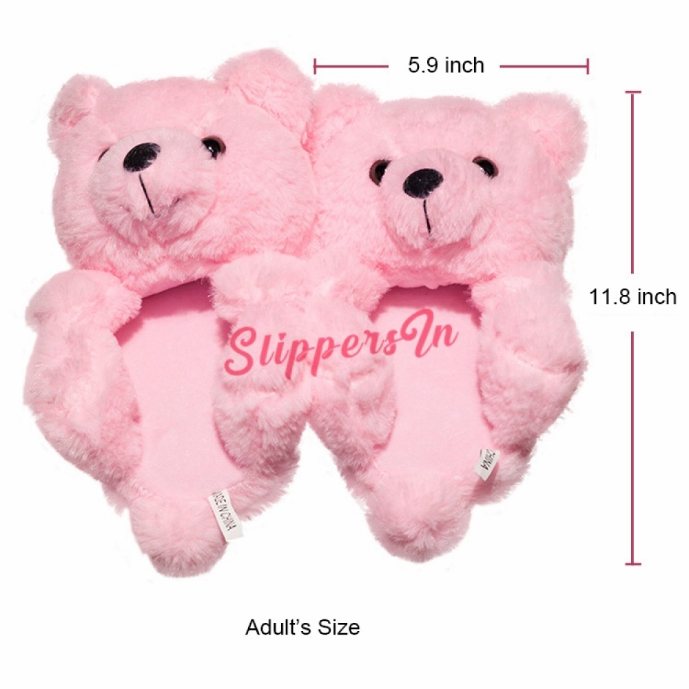 Open Toe Teddy Bear Slippers for Adults and Kids