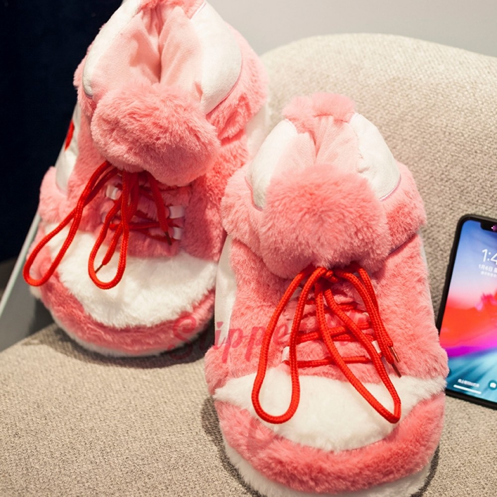 Oh Savvy Repræsentere Pink Big House Sneaker Slippers for Women Warm Sneaker Houseshoes