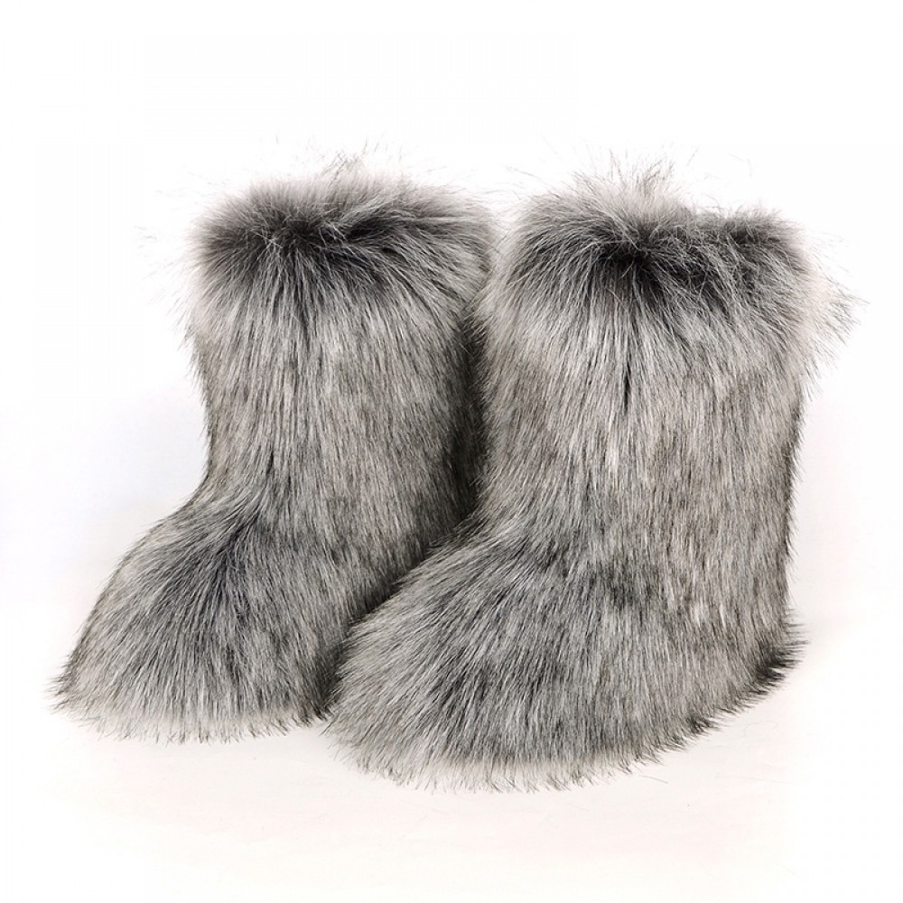Women's Faux Fur Boots Fuzzy Warm Short Winter Boots