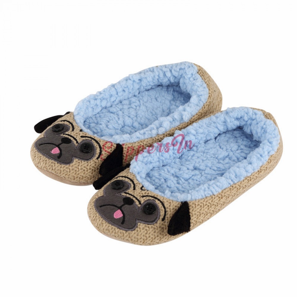 Ladies Adorable Cosy Mouse Lurex Knit Fur Lined Ballerina Slippers In 3 UK Sizes 