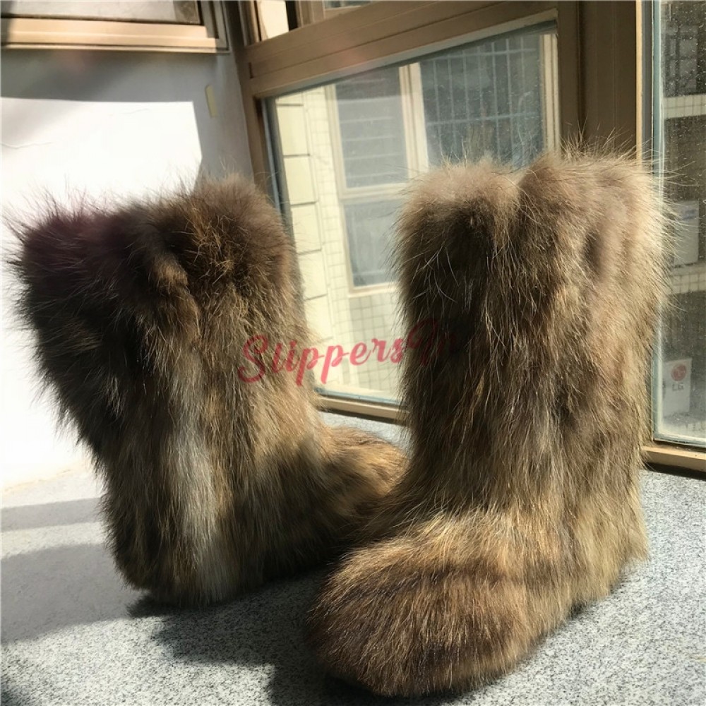 Buy > brown fur boots > in stock