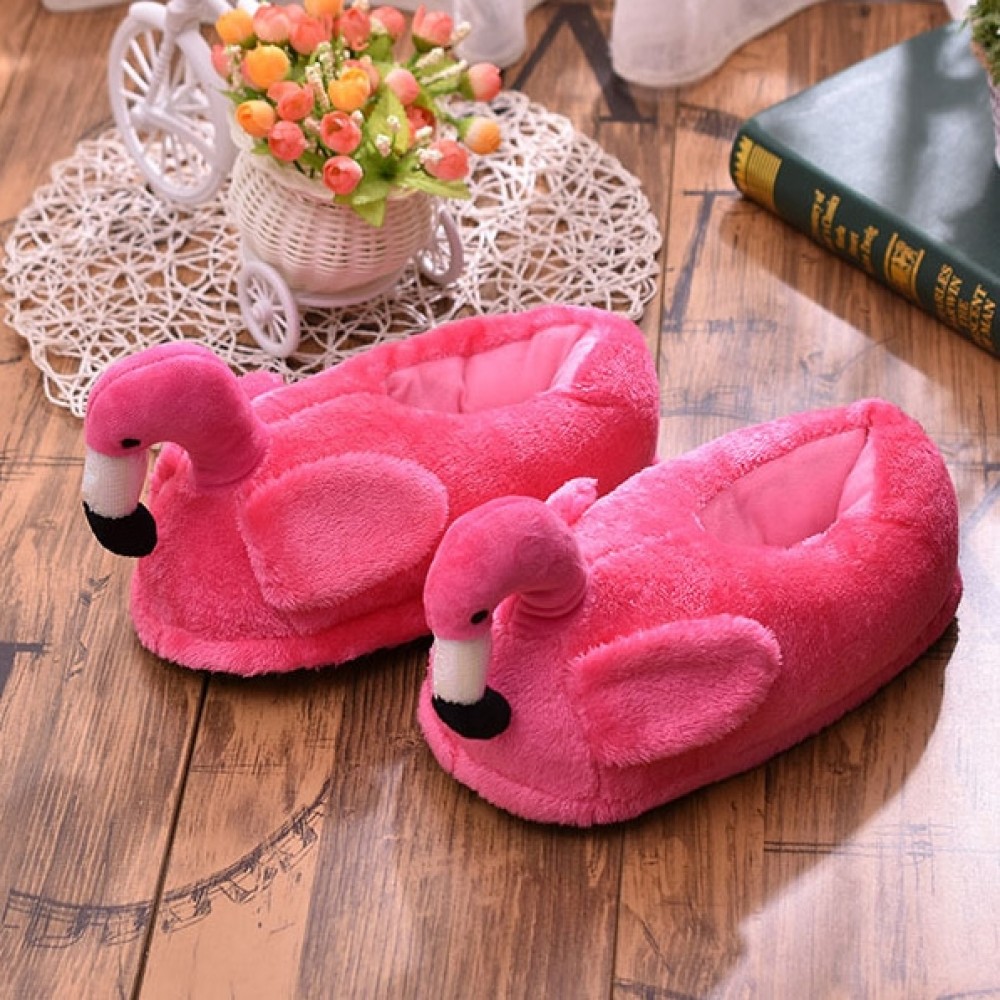 Ladies Cosy Novelty Flamingo Slippers 