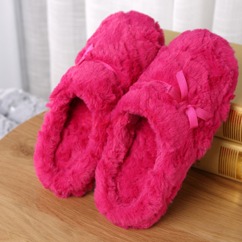 French Connection Women's Fluffy Textured Slippers - Winter House Shoes For  Women In Pink Size 9-10