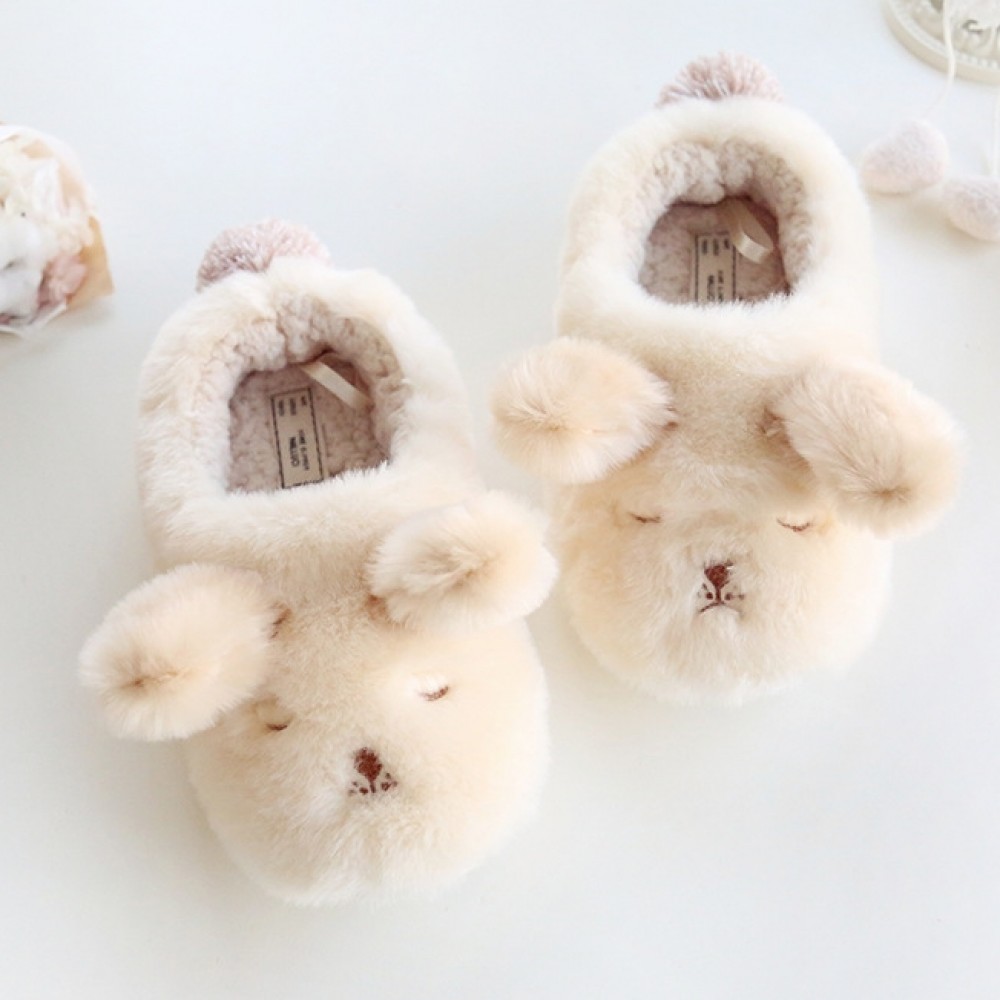 Ladies Plush Sleeping Dog Mules Slippers warm and comfy