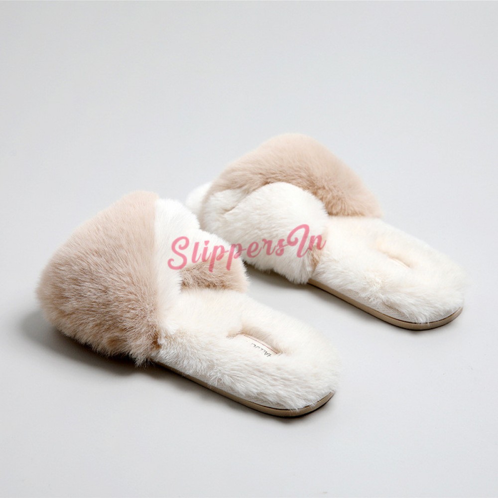Fluffy Sheepskin Slip-ons Fuzzy Sheepskin Slipper US 9-10 Black Fluffy Slipper for Women Natural Fur Slides Warm Slipper 10.2 inches 