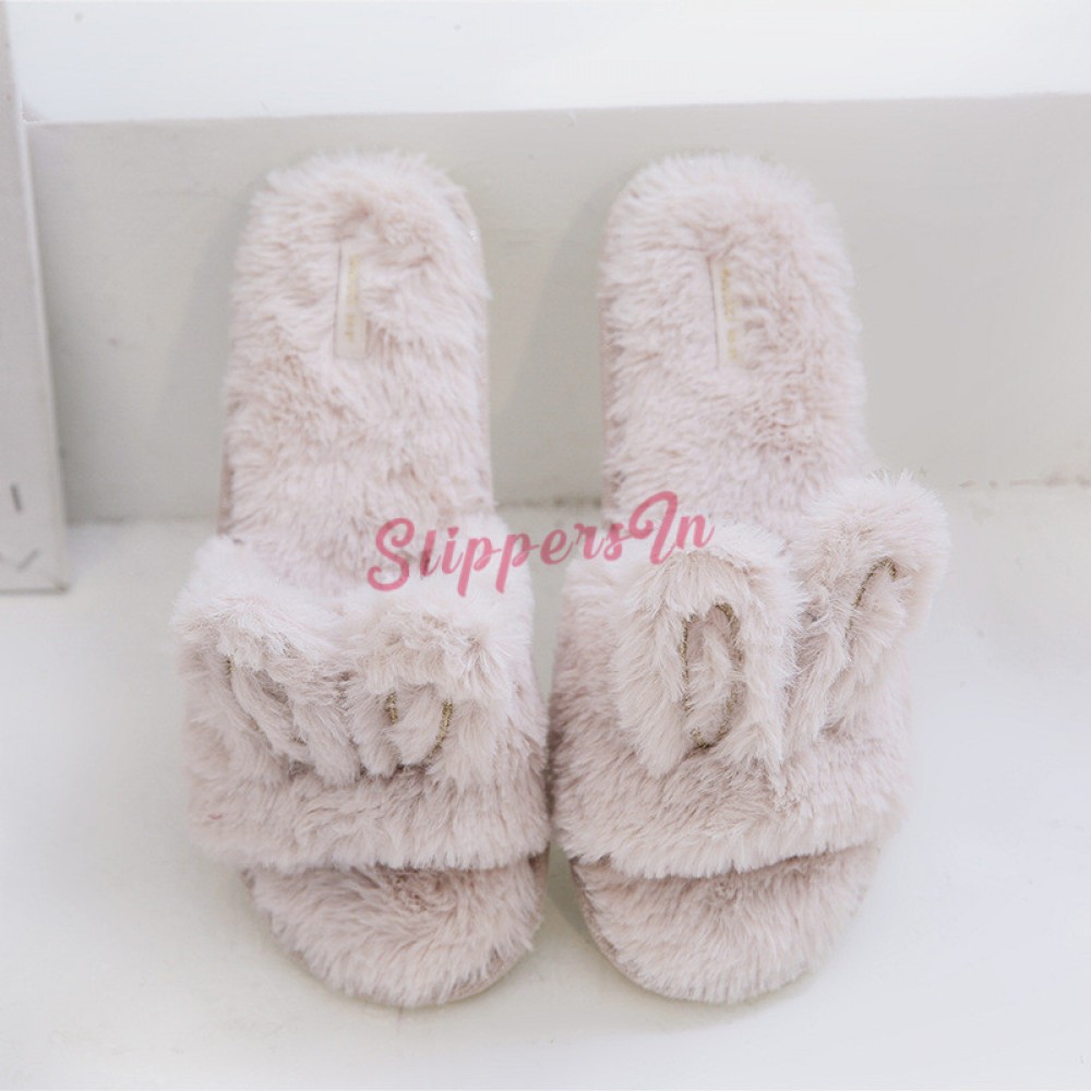 Cute Womens Bunny Slippers Open Toe Fuzzy House Slippers for Girls