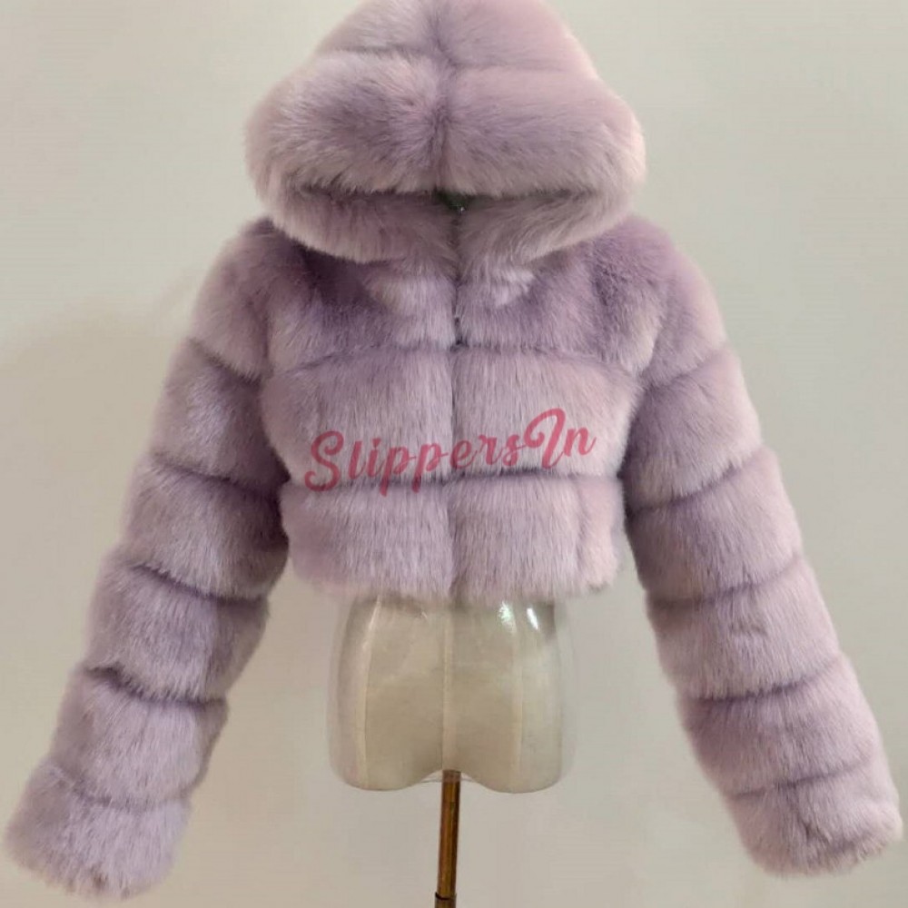 Winter Fluffy Faux Fur Coat Women 