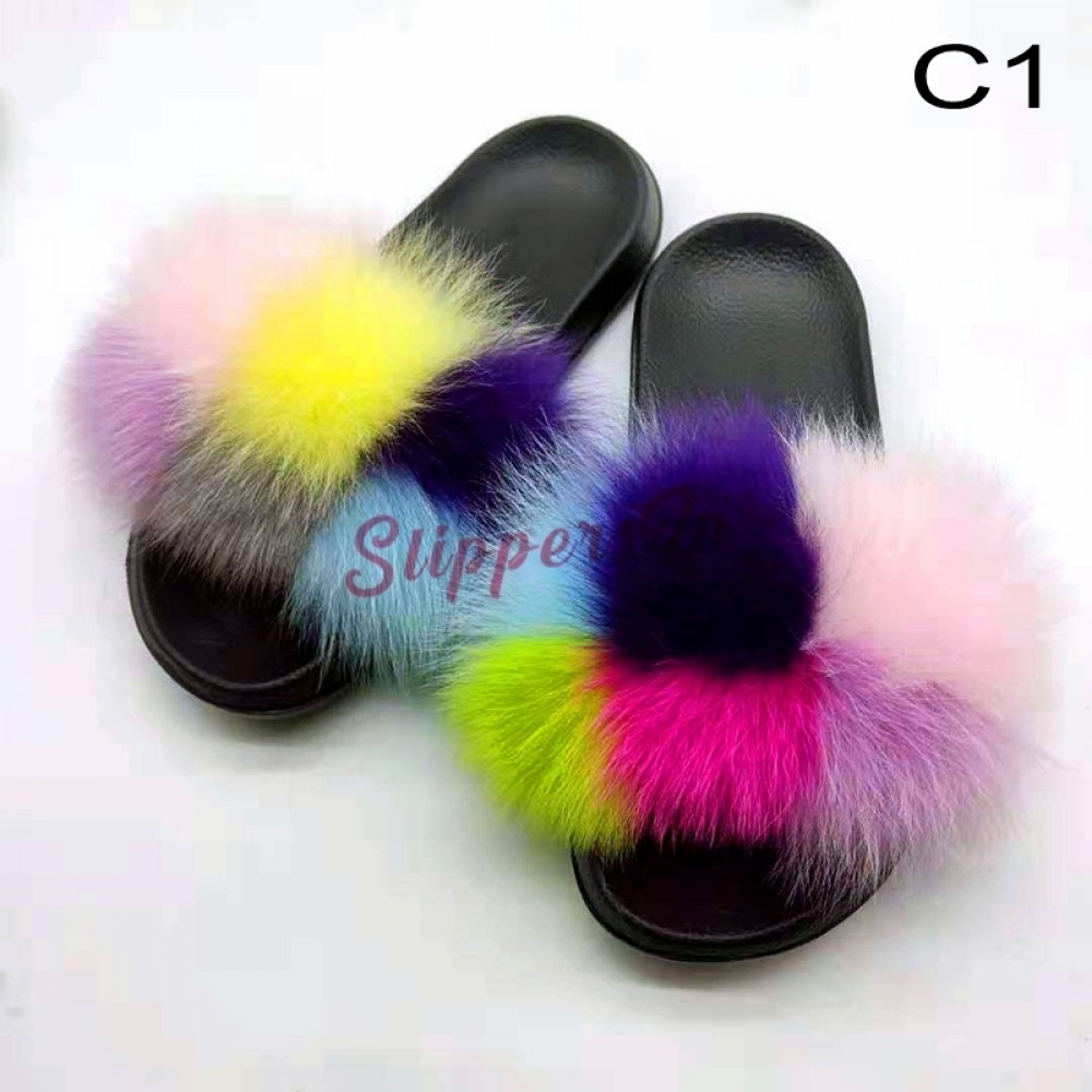 NineCiFun Women Slippers Warm Plush Memory Foam House Shoes with Fur L