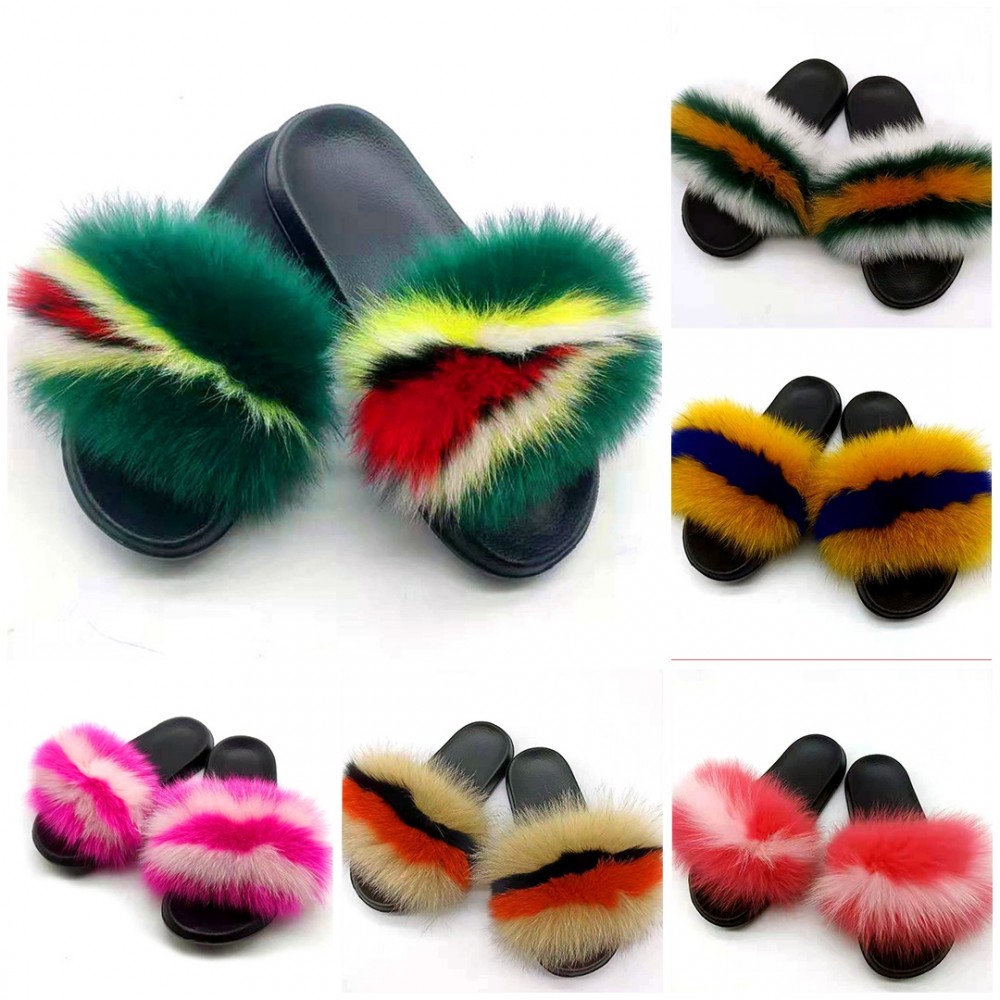 Soft and Fluffy Fur Slides, Newest Real Fur Sandals For Ladies