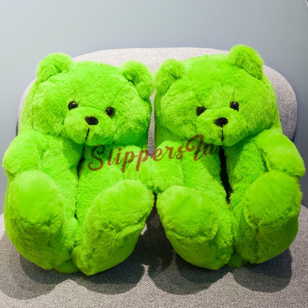 RuiQ Teddy Bear Slippers,Women Plush Teddy Bear Slippers,Winter Warm Slippers,Cute Teddy Bear Slippers Soft Anti-Slip Home Indoor 