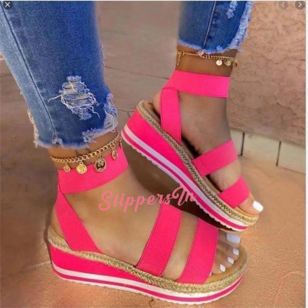 Colorful Platform Sandals Women's Fashion Wedge Sandals
