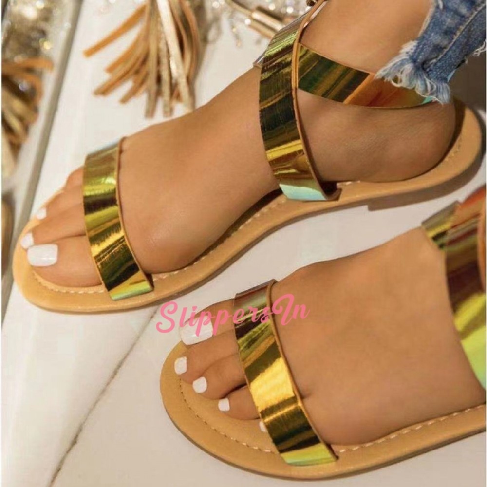 Melupa Slide Sandals For Women Summer Fashion Flat Sandals C 