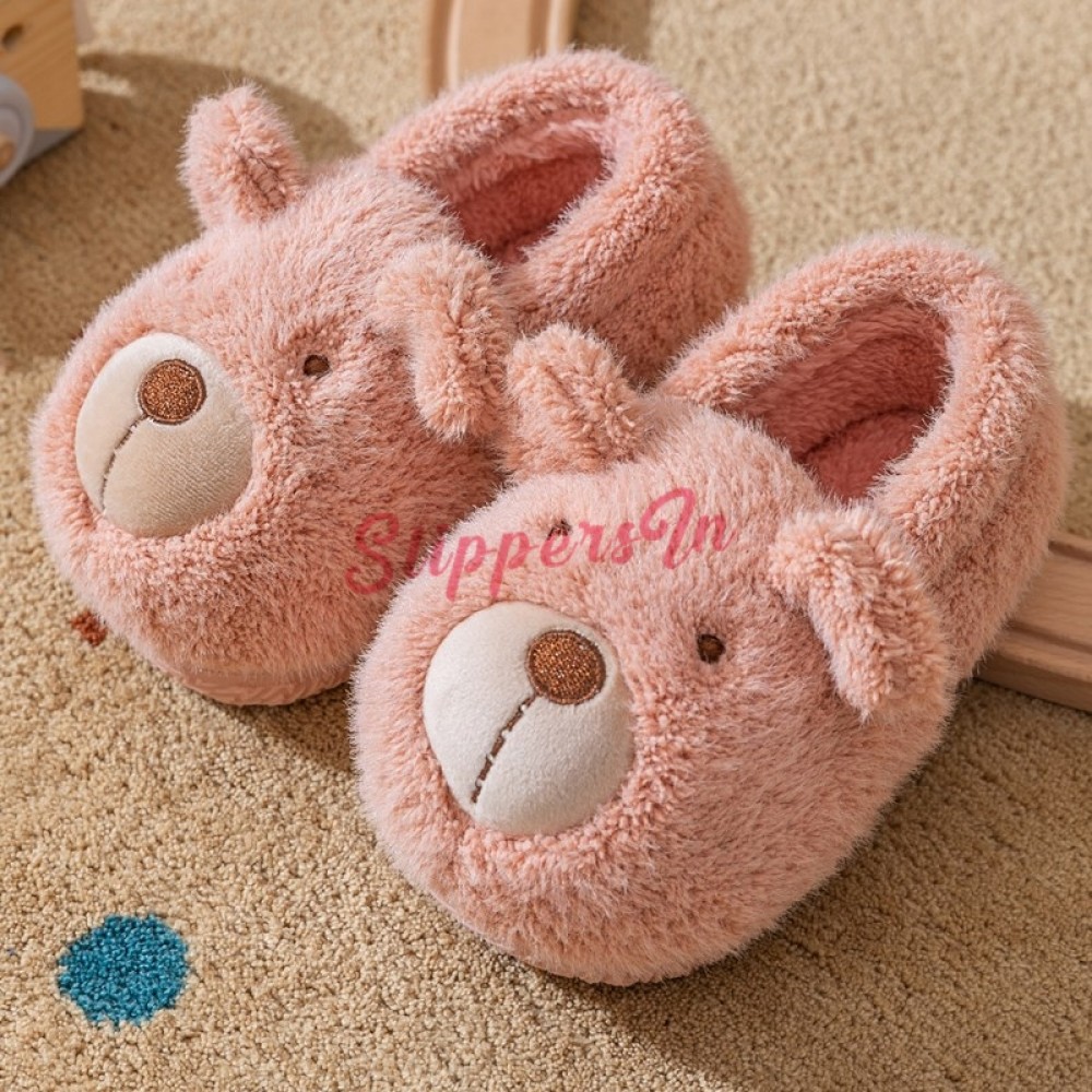 Kids Adults Family Matching Slippers Cartoon Furry Slides Winter Home Mule Shoes 
