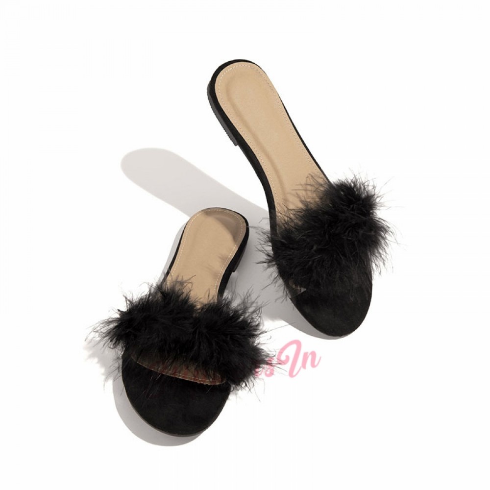 Joshua Sanders Mink Fur Slide Sandals – Tluxy