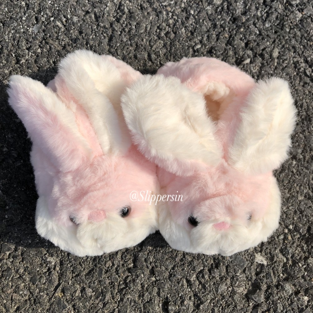 Pink Bunny Women Kids Winter Bunny House Shoes