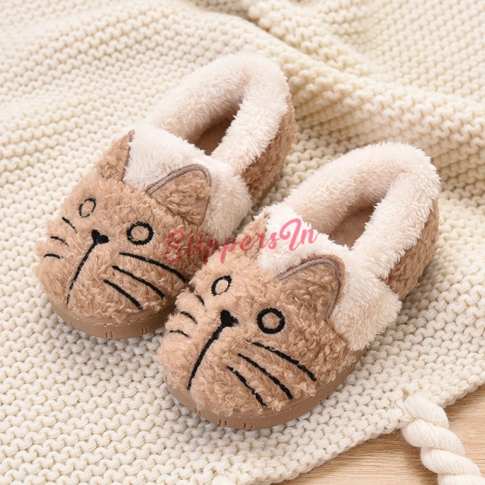New Summer Boys Girls Soft Slides Cute Cat Sandals Kids Indoor Bedroom Slippers 