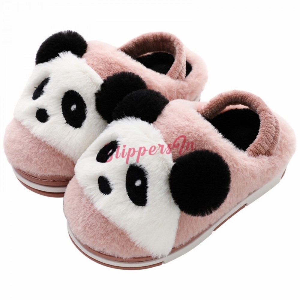 KIDS PANDA SLIPPERS BY ROYAL DELUXE Fuzzy Warm Kids Plush Booties 