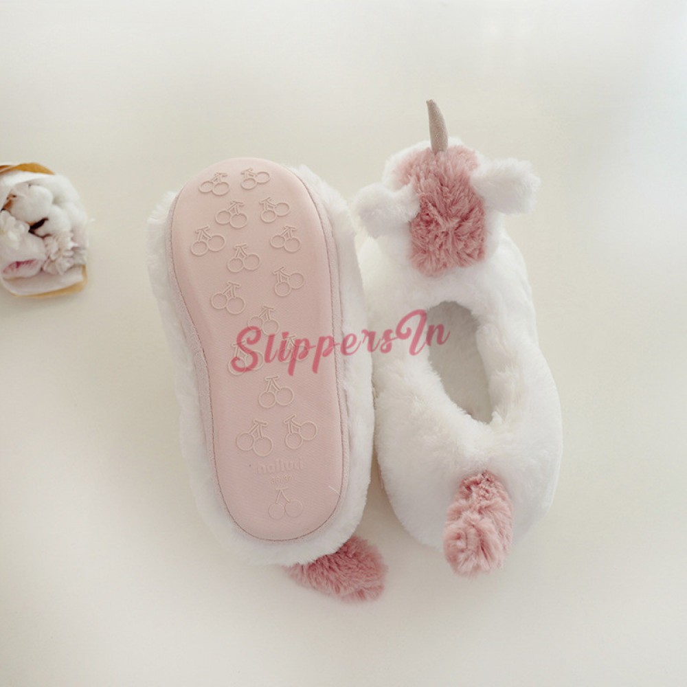 Cute Unicorn Slippers Winter Warm Soft Cozy Memory Foam Plush Fleece House Slippers for Girls Boys Toddler/Little Kids 