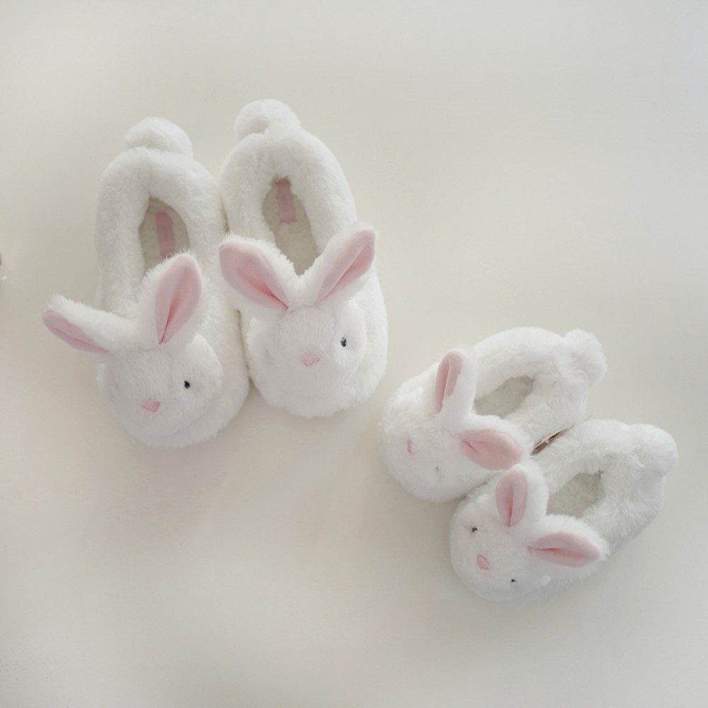 Women Cute Rabbit Ear Plush Slippers Bunny Slippers Adult Cute Rabbit Ears Plush House Slippers for Women Animals Plush Warm Home Shoes