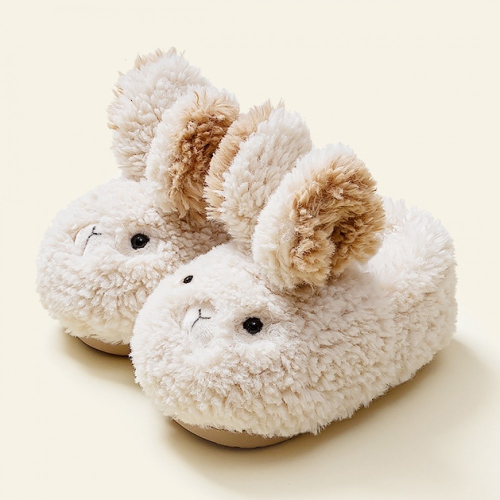 Womens 3D Novelty Mules Soft Faux Fur Bunny Rabbit Slippers Xmas Gift Size 