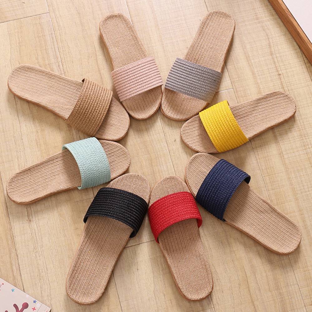 Women's Slippers Flax Slippers For Men Summer Casual Flat Slides