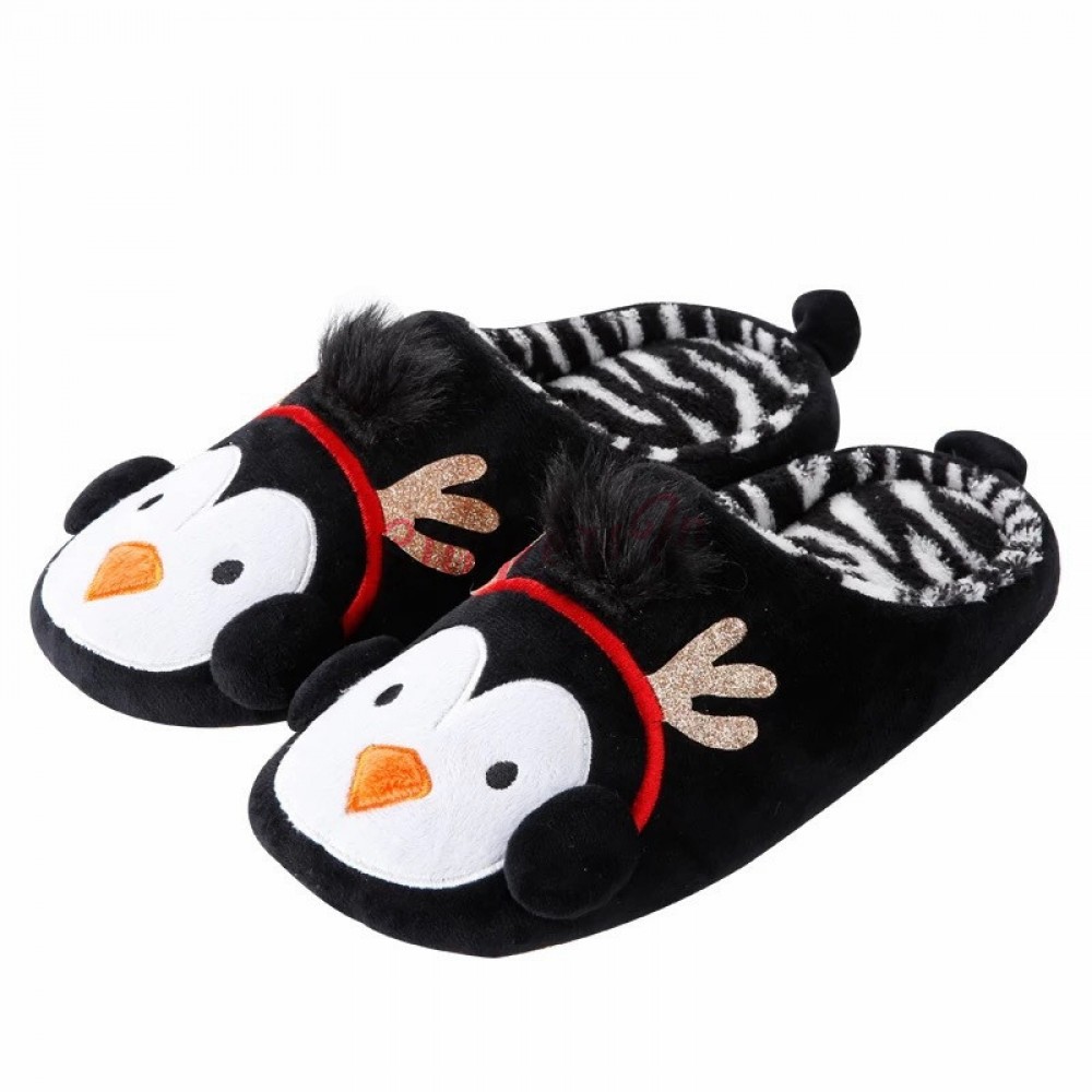 Christmas Penguin Slippers for Men and Kids Cute Animal Scuff Slippers