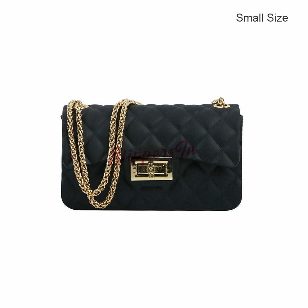 Black Leather Purse Chain Metal Shoulder Handbag Strap 