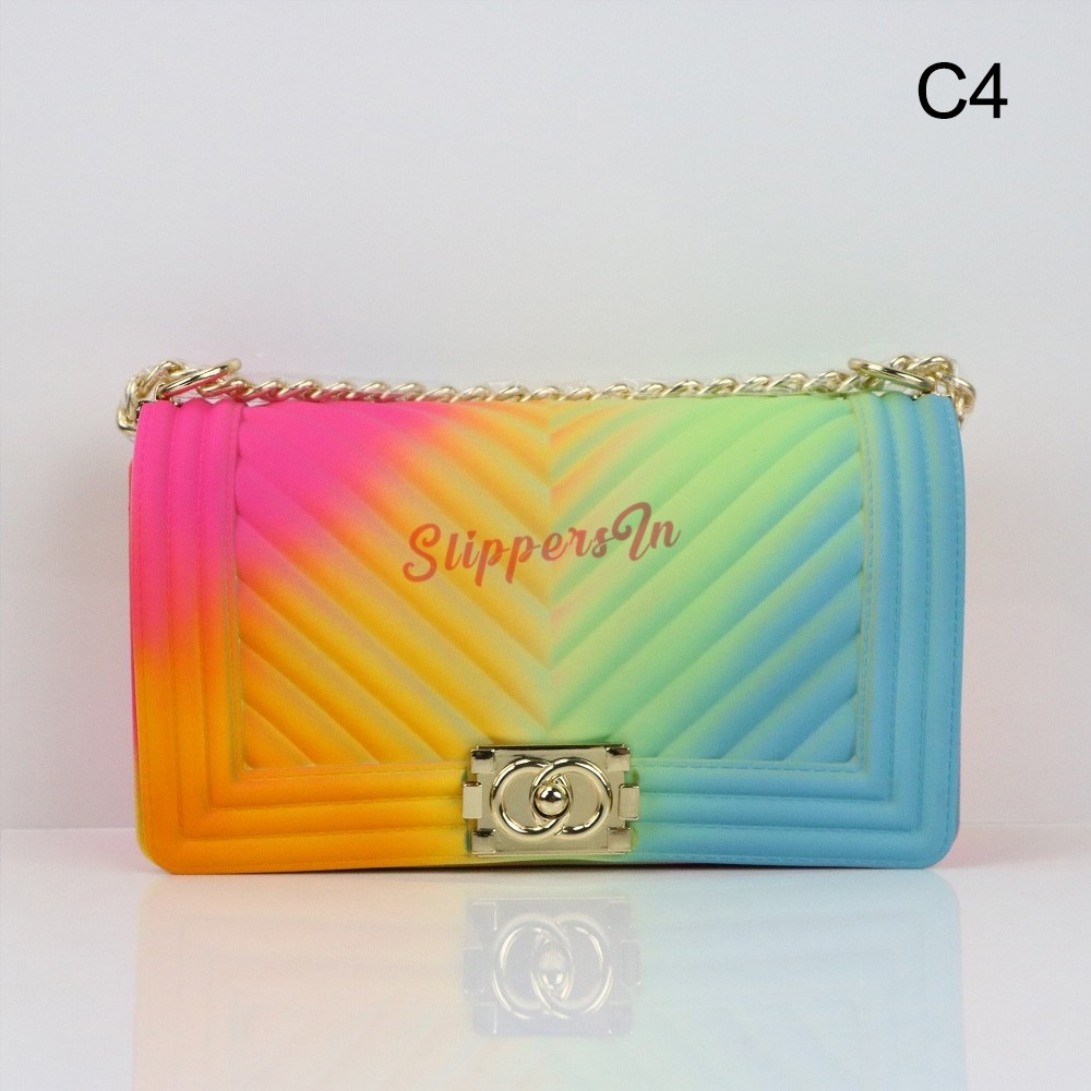 Buy Rainbow Jelly Purse, Colorful Shoulder Bags for Women Girls, PVC  Fashion Crossbody Bag Purses (Colorful-C) at Amazon.in
