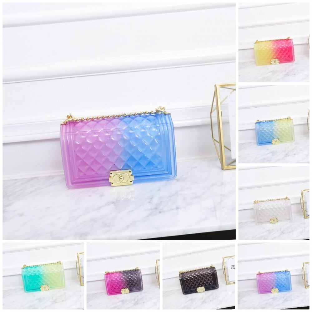 Ombre Clear Jelly Purse Women's Fashion Shoulder Bag