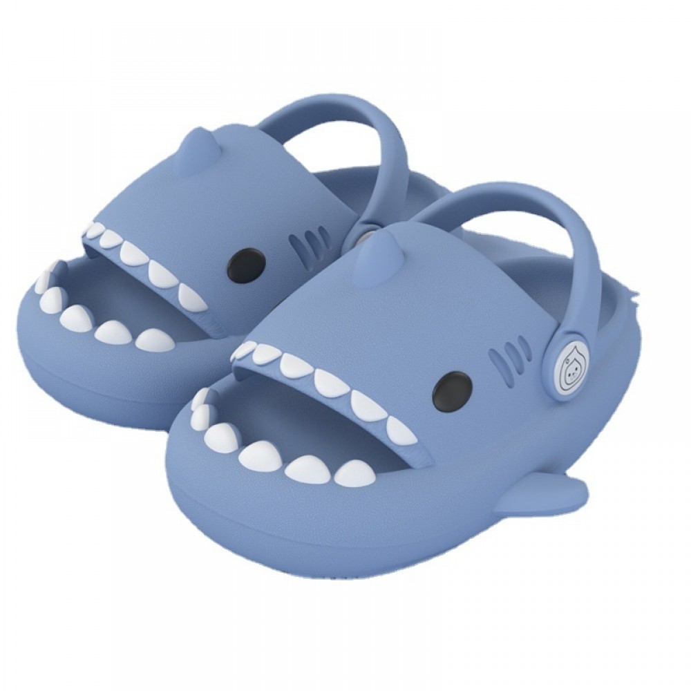Shark Slide Sandals Kids Toddlers Beach Cartoon Slippers with Back Strap
