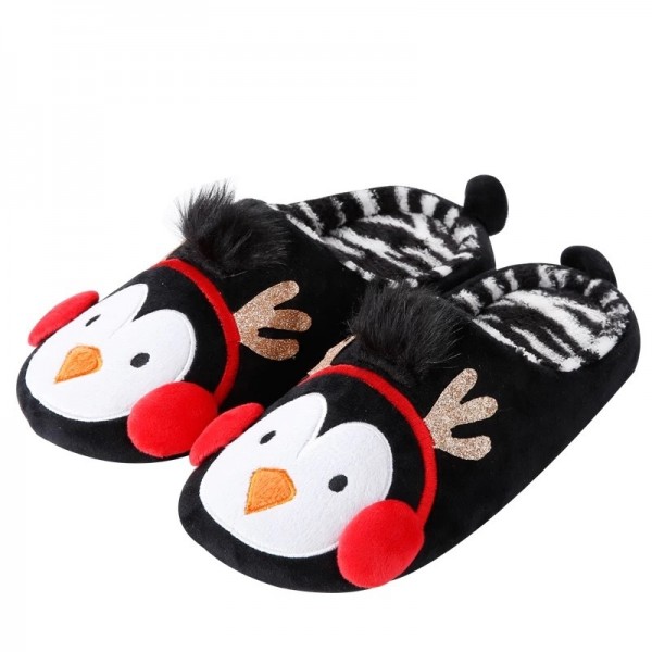 Christmas Penguin Slippers for Adults and Kids Family Animal Scuff Slippers