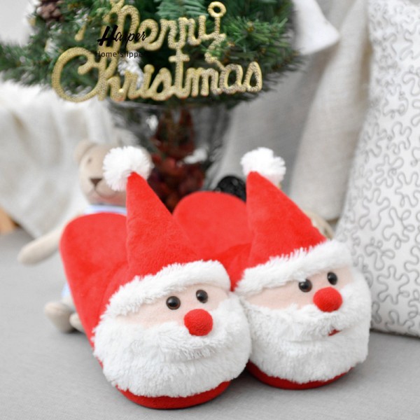 Christmas Slippers for Adults and Big Kids Santa Open Heel Slippers