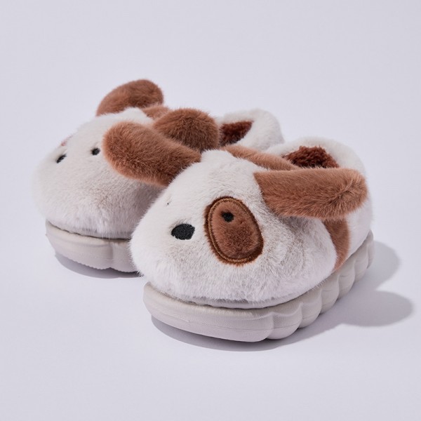 Cartoon Puppy Slippers Fuzzy House Shoes for Toddlers and Little Kids