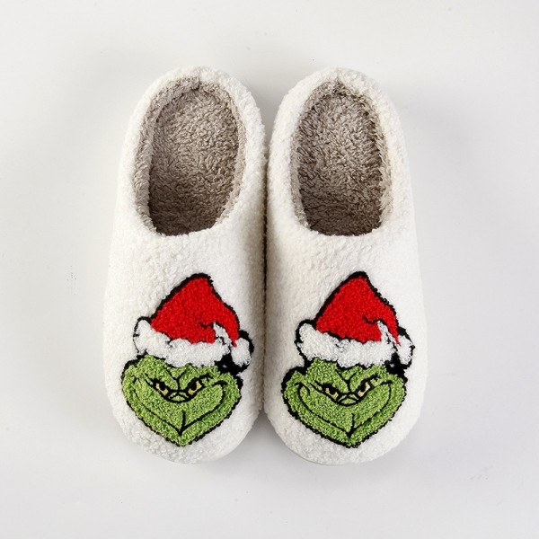 Christmas Grinch Slippers Cute House Shoes for Women and Men