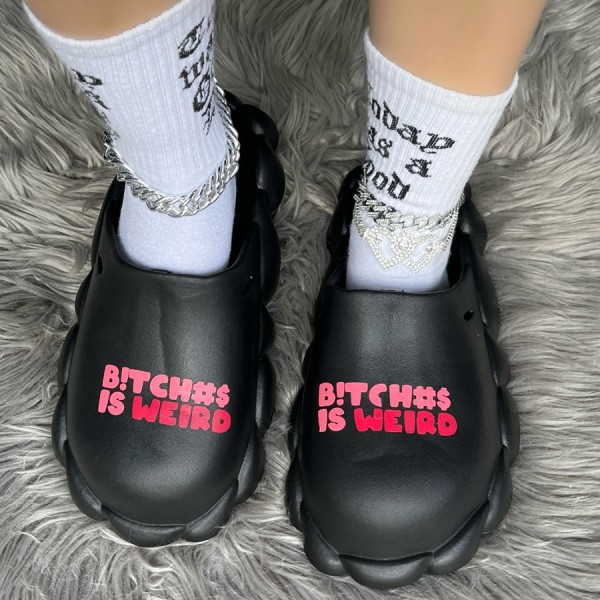 Closed Toe Slides Cute Slip-On Sandals for Women