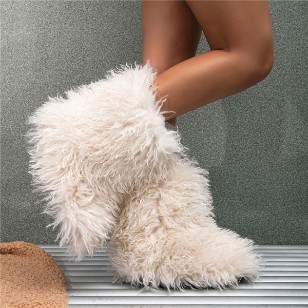 Curly Lamb Fur Boots for Women