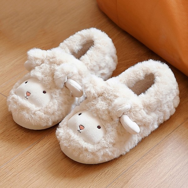 Cute Sheep Slippers Winter Fuzzy House Shoes for Women