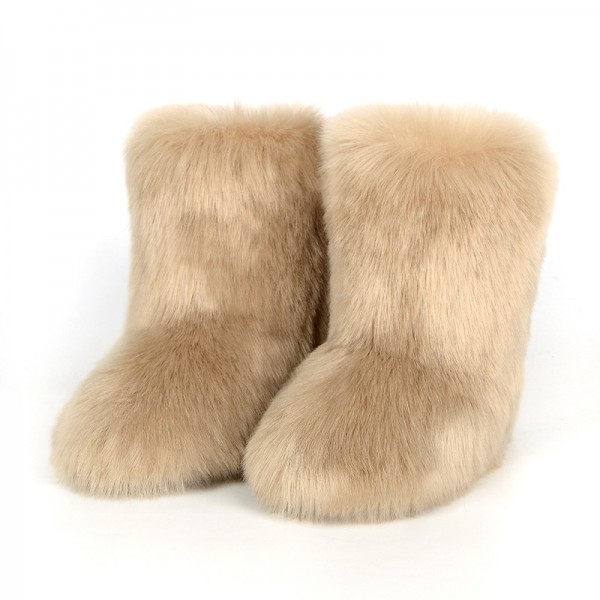 Faux Fur Boots Fuzzy Short Winter Booties for Women