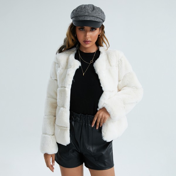 Faux Fur Coat Warm Fuzzy Jacket for Women