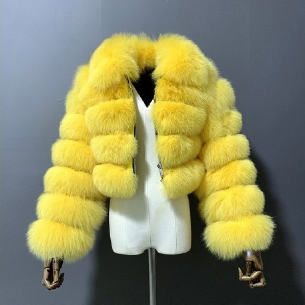 Faux Fur Jacket for Women Bubble Short Fluffy Outerwear