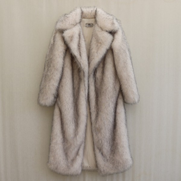 Faux Mink Fur Coat Fluffy Warm Long Outerwear for Men