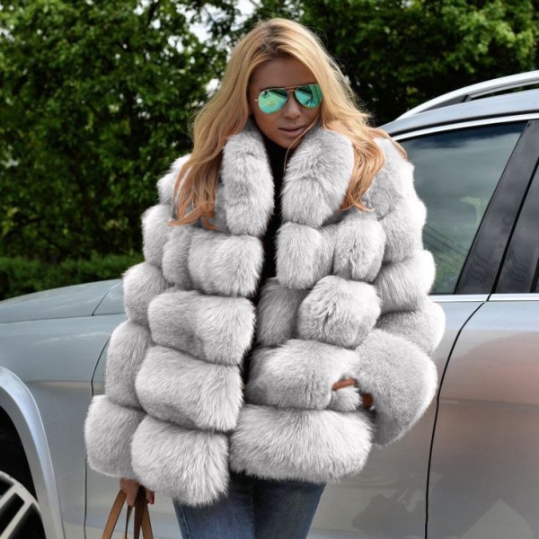 Faux Fur Coat Bubble Fluffy Outerwear for Women