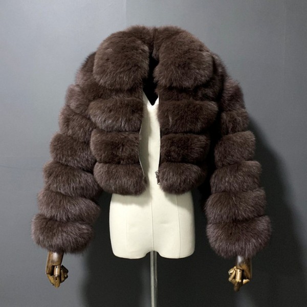 Women's Faux Fur Jacket Puffy Short Furry Outerwear