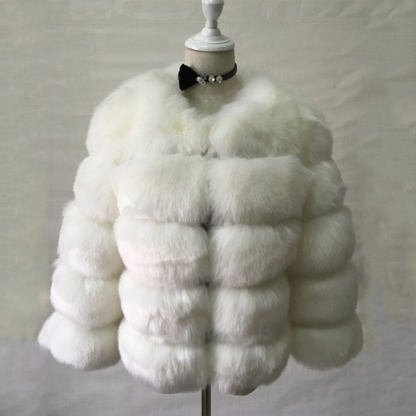 Women's Faux Fur Jacket Collarless Fluffy Outerwear