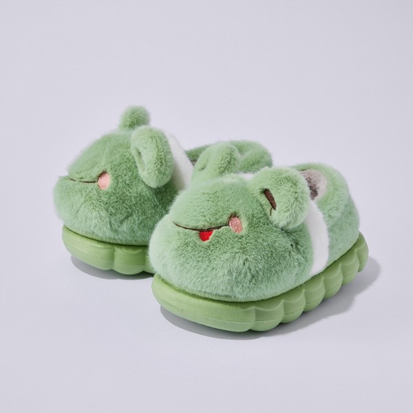 Frog Slippers for Toddlers and Little Kids Green Cute House Shoes