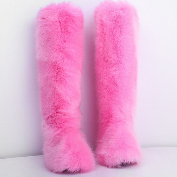 Women's Faux Fur Boots Fluffy Long Over The Knee Boots