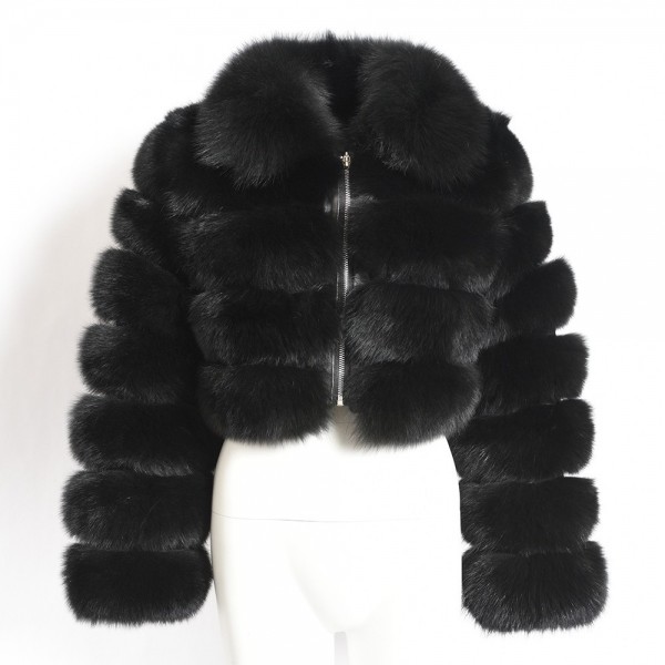Fluffy Faux Fur Jacket Women's Collar Short Coat Outerwear