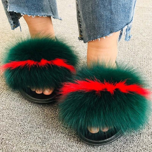 New Arrival Big Fur Slides Women's Summer Fur Sandals
