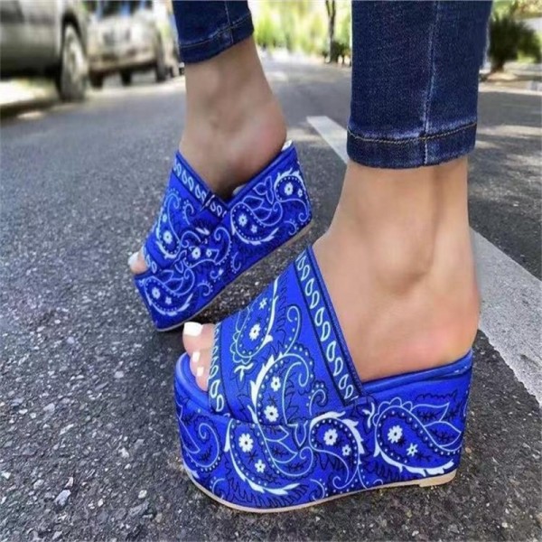 Bandana Slide Sandals for Women Floral Platform Slippers