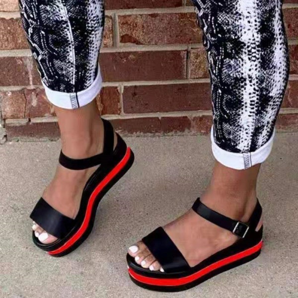 Women's Platform Sandals Slip-on Color Matching Sandals